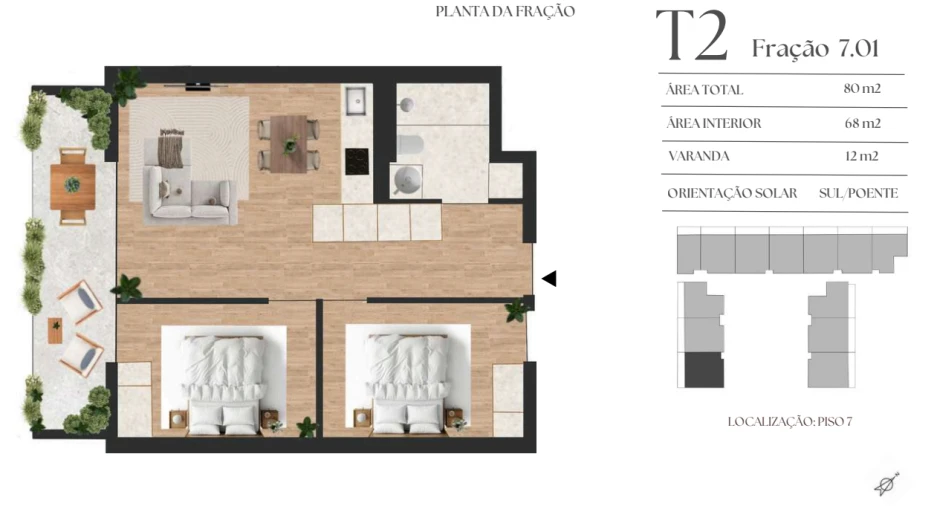 Apartamento T2 para Venda em Vilar de Andorinho Planta 1
