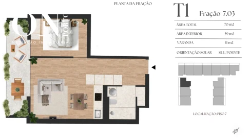 Apartamento T1 para Venda em Vilar de Andorinho