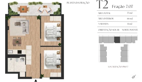 Apartamento T2 para Venda em Vilar de Andorinho