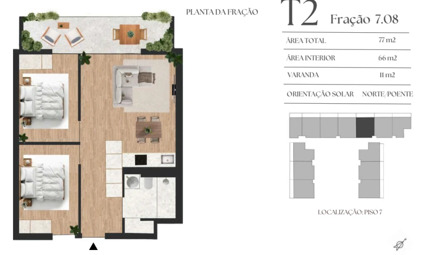 Apartamento T2 para Venda em Vilar de Andorinho Planta 1
