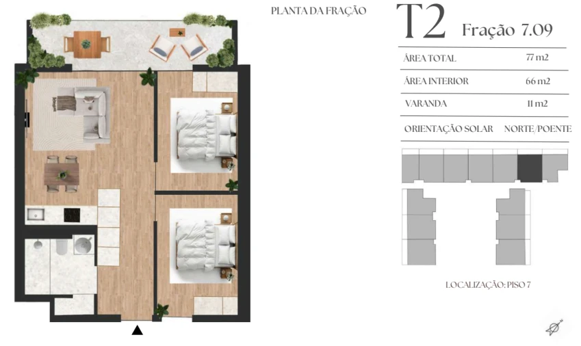 Apartamento T2 para Venda em Vilar de Andorinho Planta 1