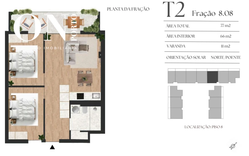 Apartamento T2 para Venda em Vilar de Andorinho Foto 8