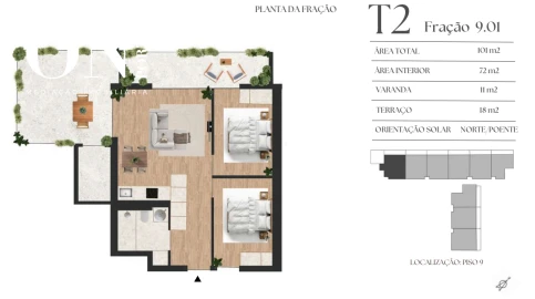 Apartamento T2 para Venda em Vilar de Andorinho