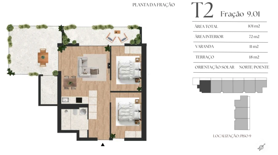 Apartamento T2 para Venda em Vilar de Andorinho Planta 1