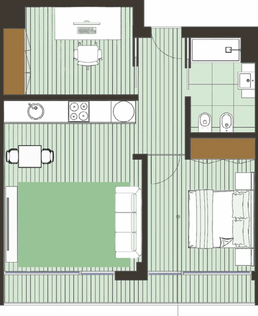 Apartamento T1 para Venda em Aguas Santas Planta 1