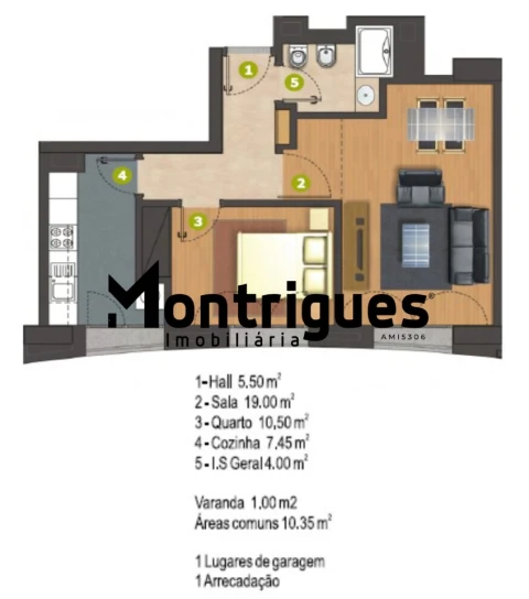 Apartamento T1 para Venda em Parque das Nações