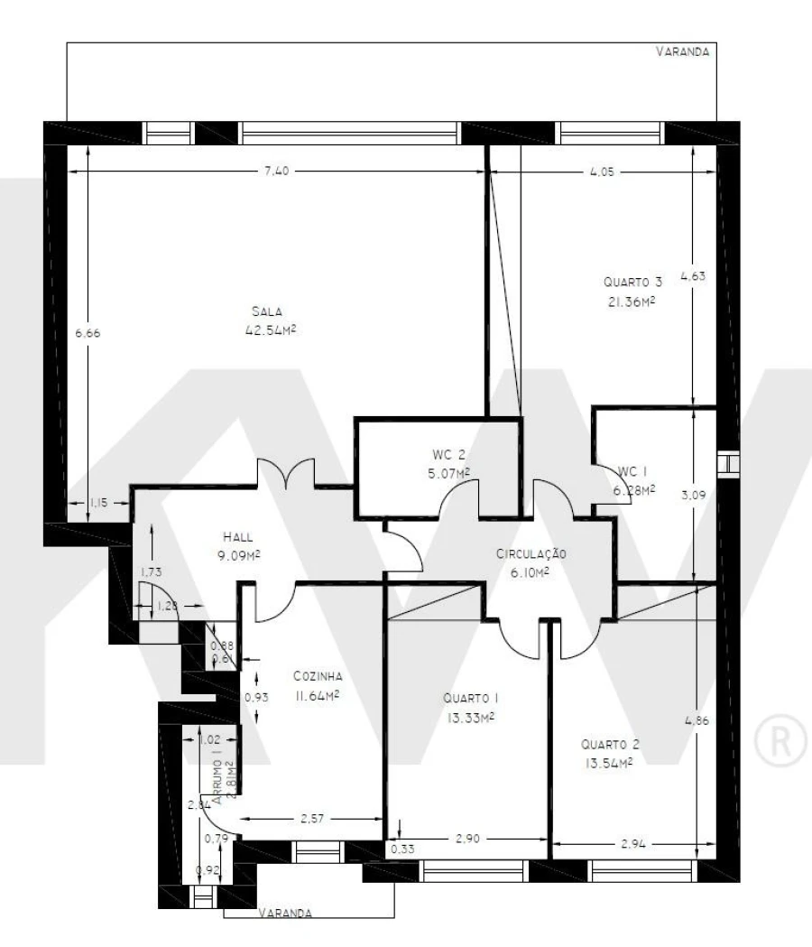 Apartamento T3 para Venda em Subportela, Deocriste e Portela Susã Planta 1