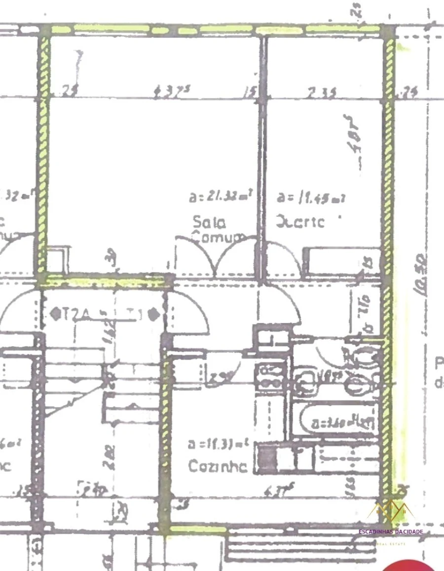 Apartamento T1 para Venda em Carcavelos e Parede Planta 1