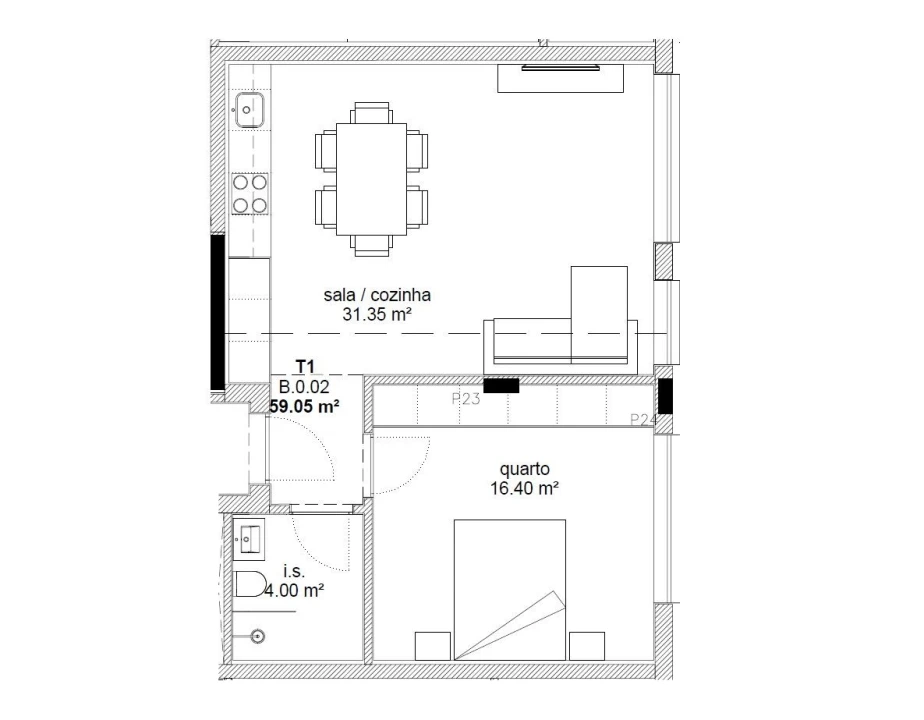 Apartamento T1 para Venda em Glória e Vera Cruz Foto 14