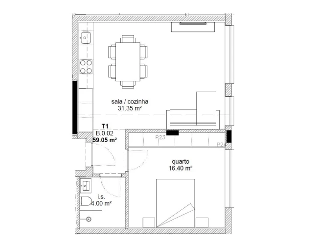 Apartamento T1 para Venda em Glória e Vera Cruz Foto 14
