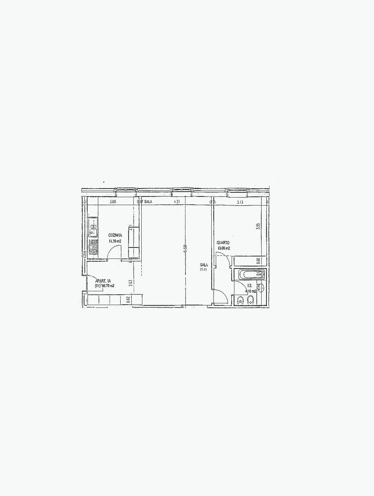 Apartamento T1 para Venda em Santa Maria Maior Planta 2