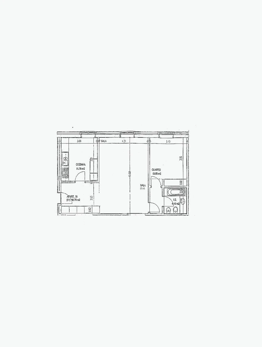 Apartamento T1 para Venda em Santa Maria Maior Planta 2