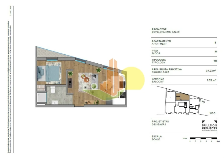 Apartamento T1 para Arrendamento em Buarcos Planta 1