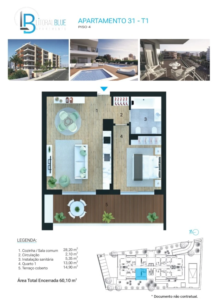 Apartamento T1 para Venda em Portimão Planta 1
