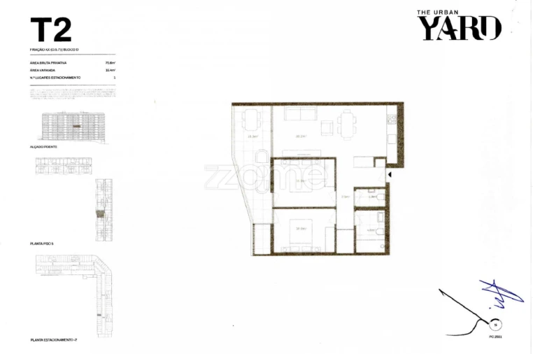 Apartamento T2 para Venda em Santa Marinha e São Pedro da Afurada Planta 1