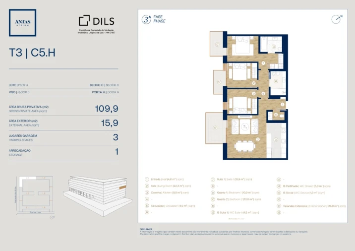 Apartamento T3 para Venda em Campanhã Planta 1