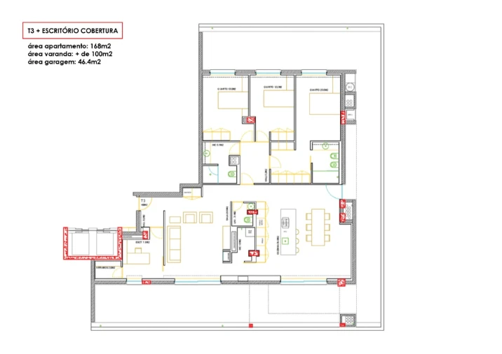 Apartamento T3 para Venda em Real, Dume e Semelhe Planta 1