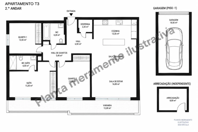 Apartamento T3 para Venda em Nazare Planta 1