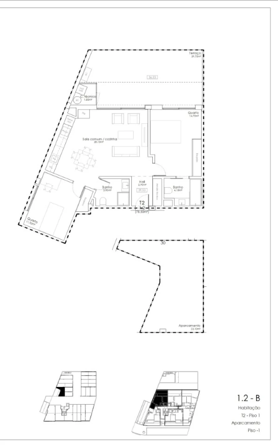 Apartamento T2 para Venda em Gulpilhares e Valadares Planta 1