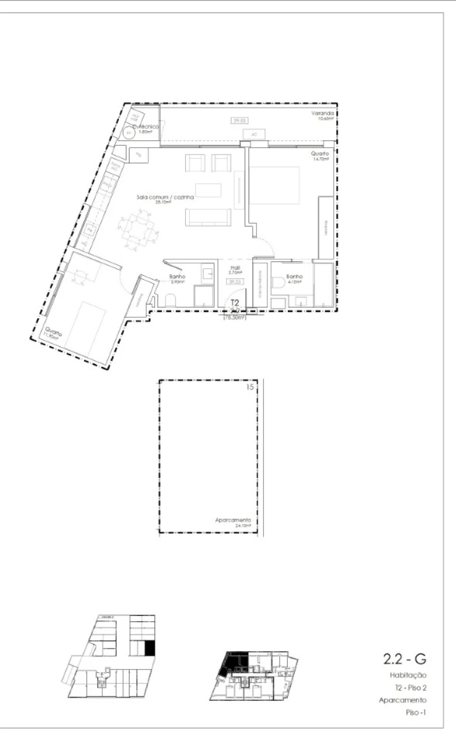 Apartamento T2 para Venda em Gulpilhares e Valadares Planta 1