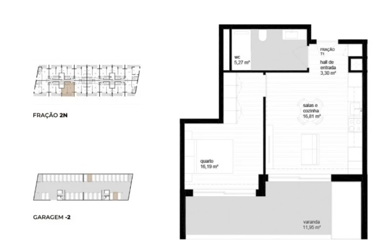 Apartamento T1 para Venda em Vila Nova de Cerveira e Lovelhe Planta 1