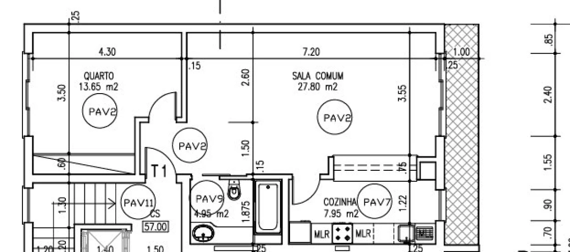 Apartamento T1 para Arrendamento em Cascais e Estoril Planta 1