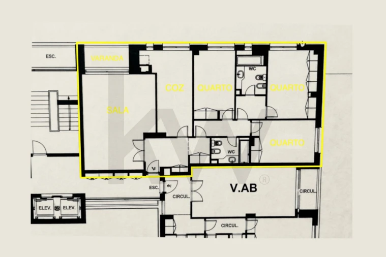 Apartamento T3 para Venda em Cidade da Maia Planta 1