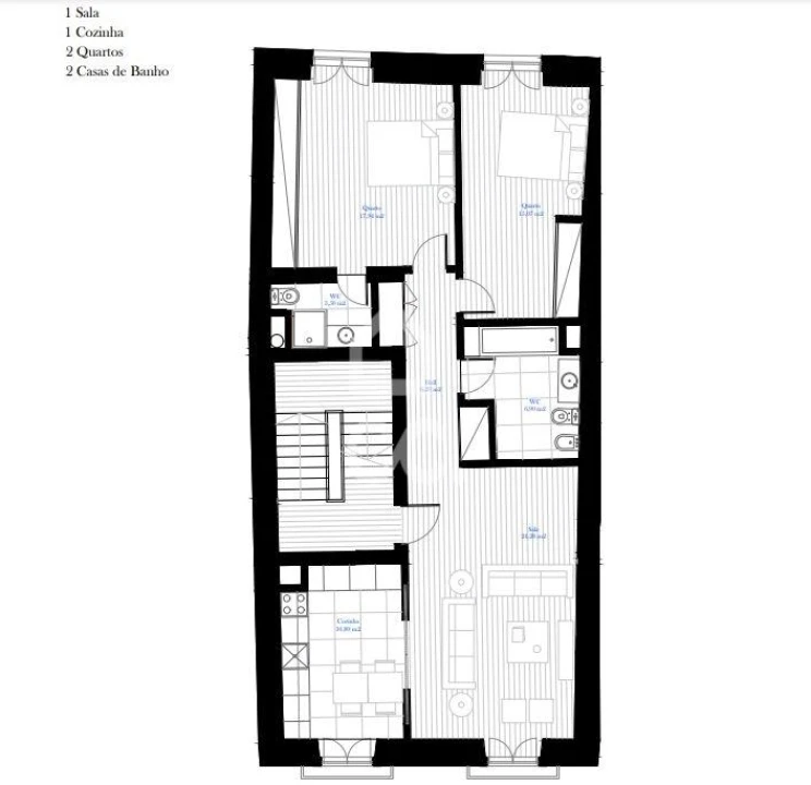 Apartamento T2 para Arrendamento em Sé Nova, Santa Cruz, Almedina e São Bartolomeu Foto 12