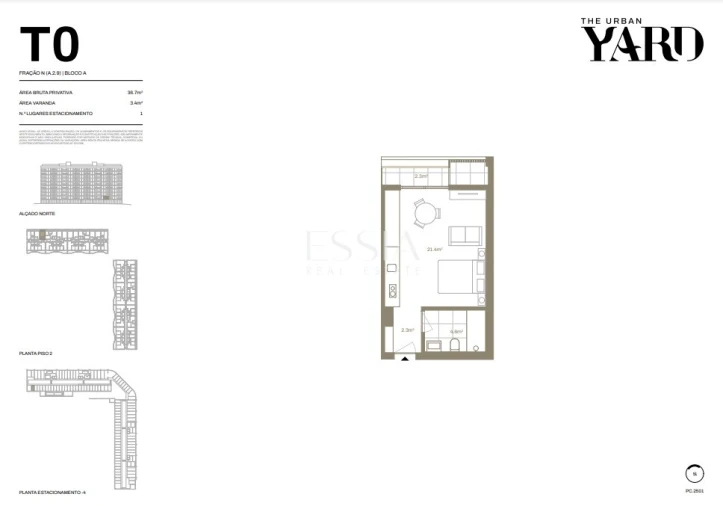 Apartamento T0 para Venda em Santa Marinha e São Pedro da Afurada Planta 1