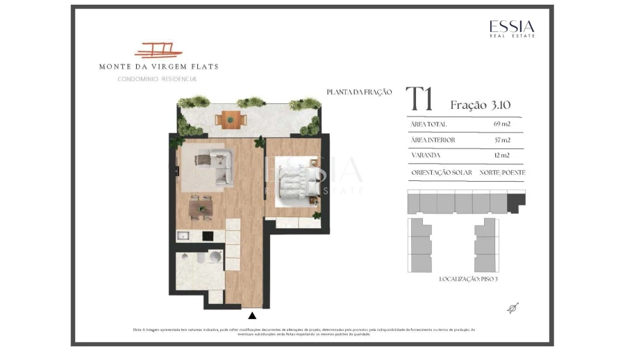 Apartamento T1 para Venda em Vilar de Andorinho Planta 1