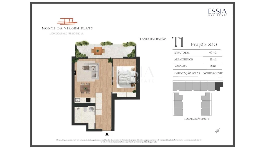 Apartamento T1 para Venda em Vilar de Andorinho Planta 1