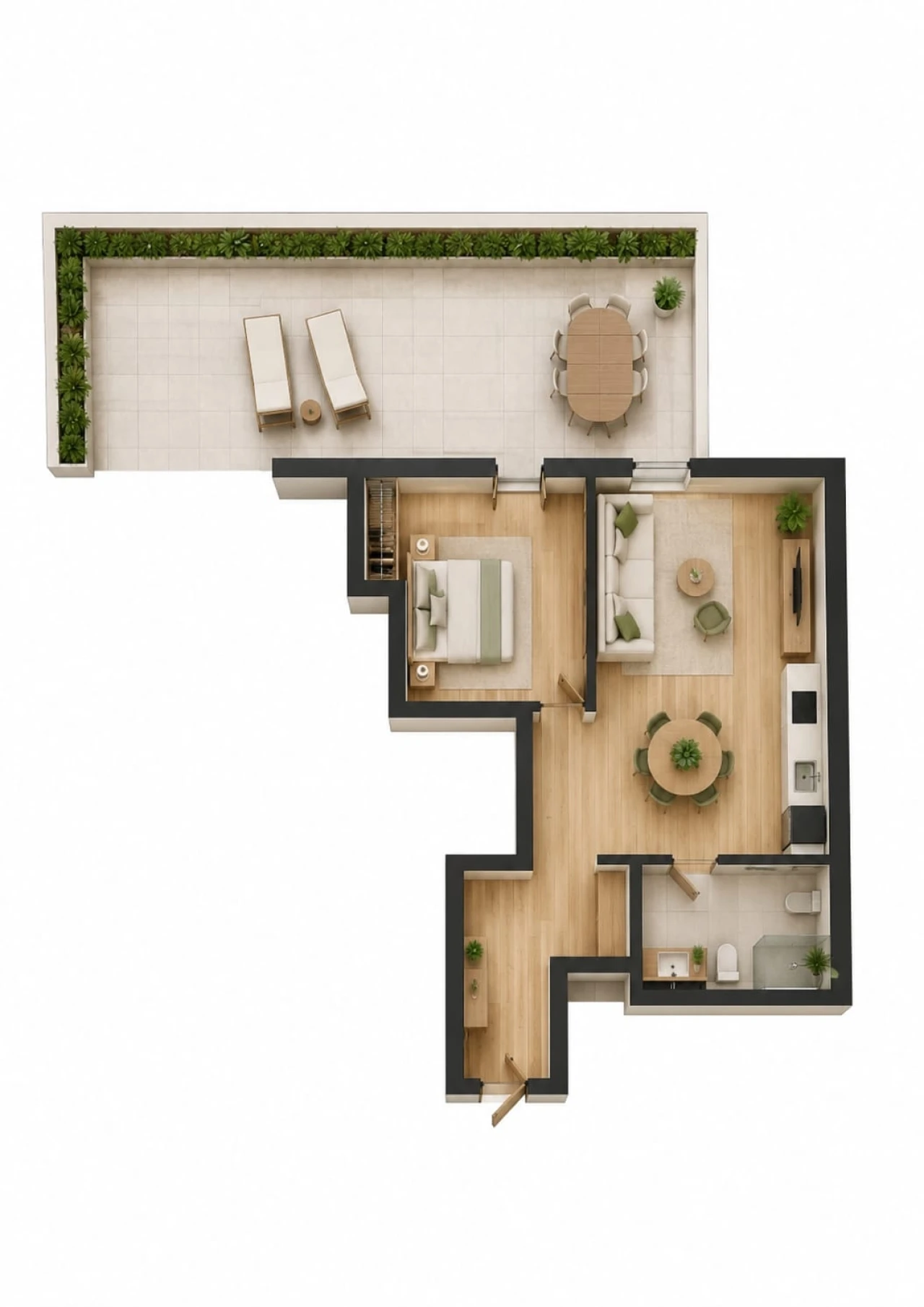 Apartamento T1 para Venda em Ranhados Foto 4