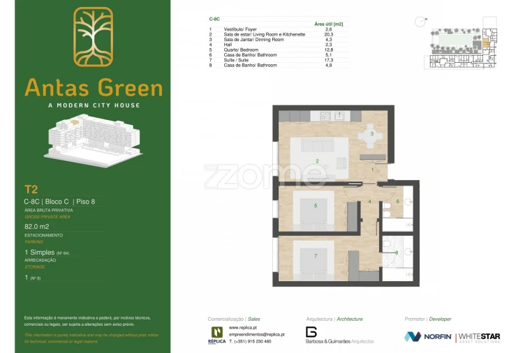 Apartamento T2 para Arrendamento em Campanhã Planta 1