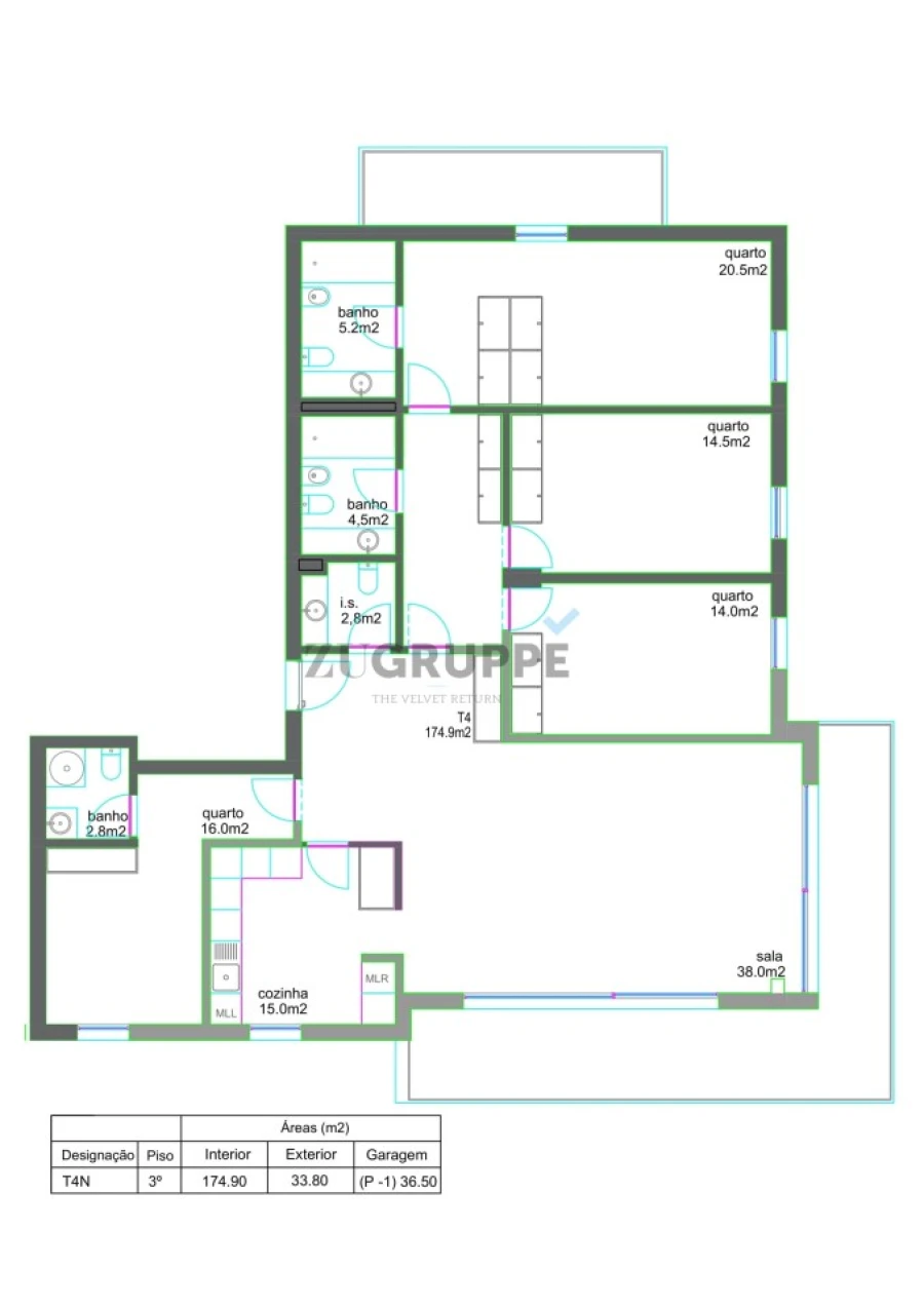 Apartamento T4 para Venda em Glória e Vera Cruz Foto 21
