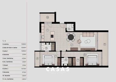 Apartamento T2 para Venda em São Martinho