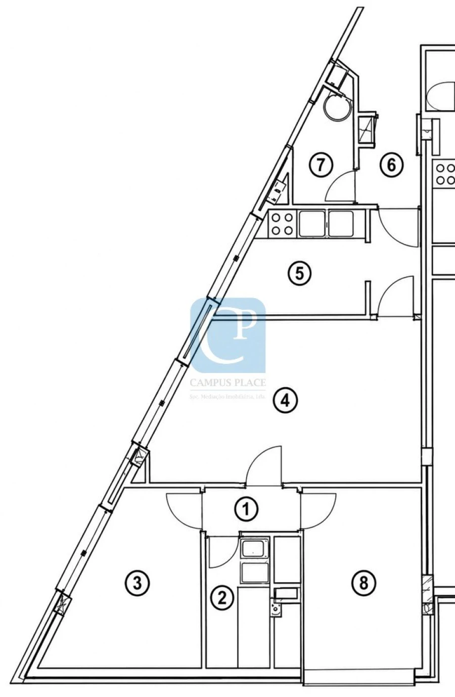 Apartamento T2 para Venda em Paranhos Planta 1