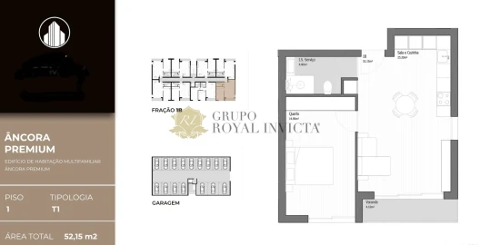 Apartamento T1 para Venda em Vila Praia de Ancora