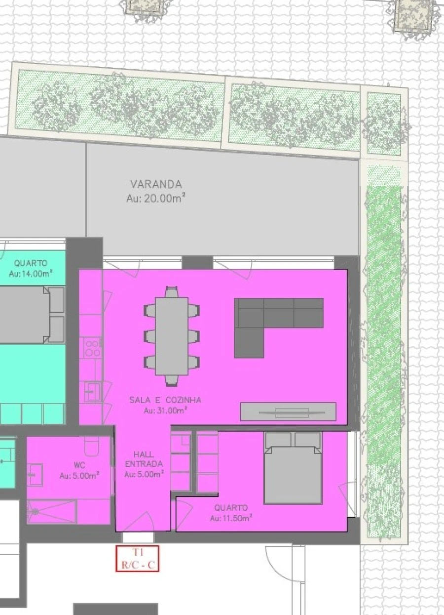 Apartamento T1 para Venda em Ericeira Planta 1