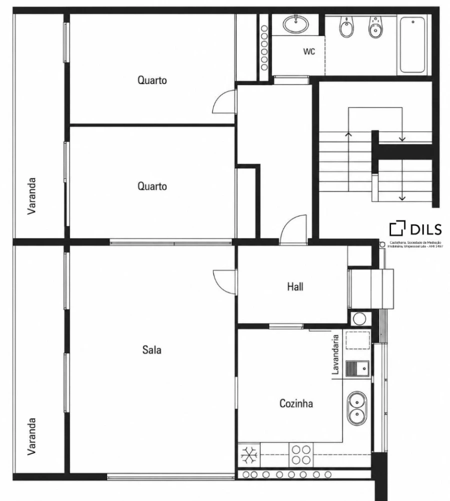 Apartamento T2 para Venda em Lordelo do Ouro e Massarelos Planta 1