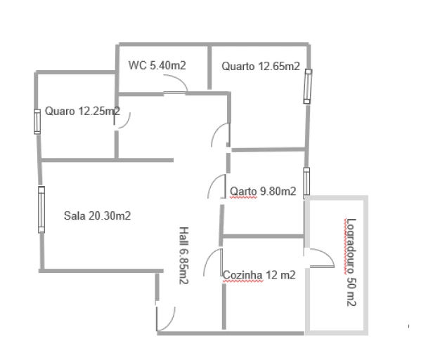 Apartamento T3 para Venda em Montijo e Afonsoeiro Planta 1