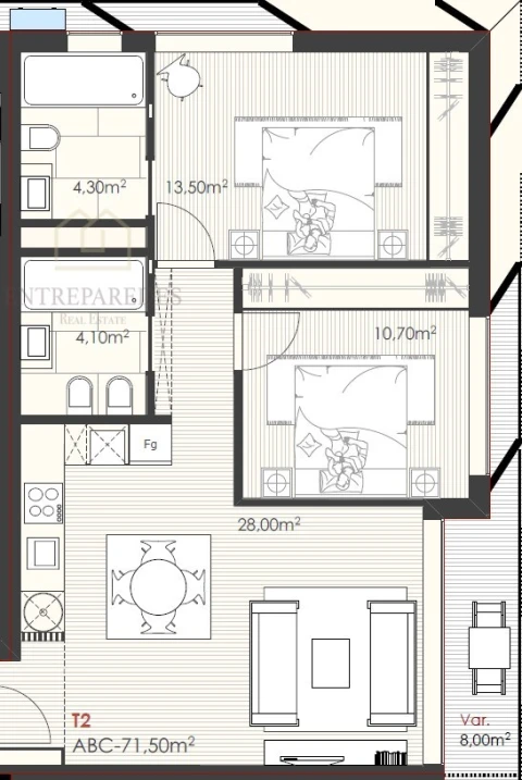 Apartamento T2 para Venda em Ramalde