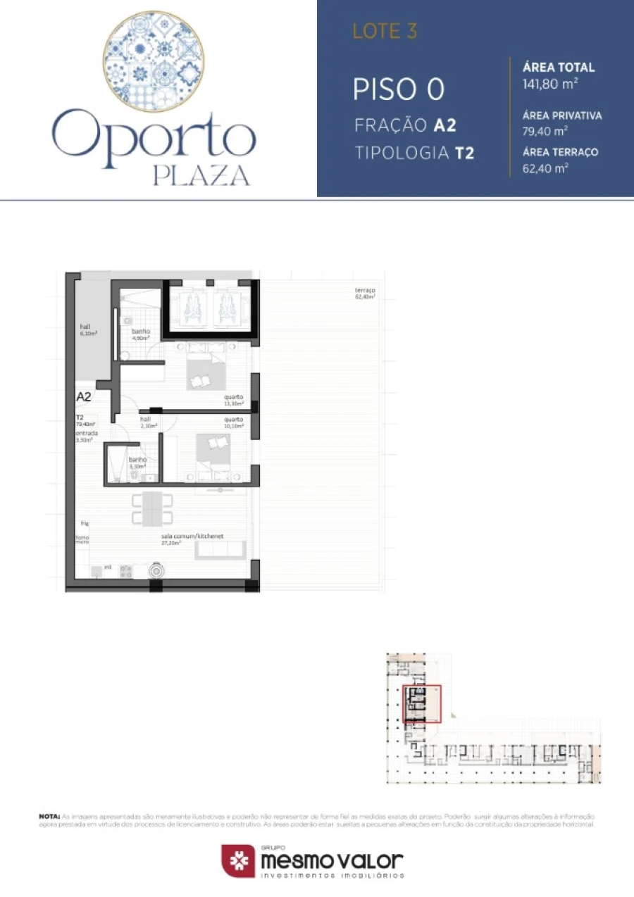 Apartamento T2 para Venda em Paranhos Planta 1