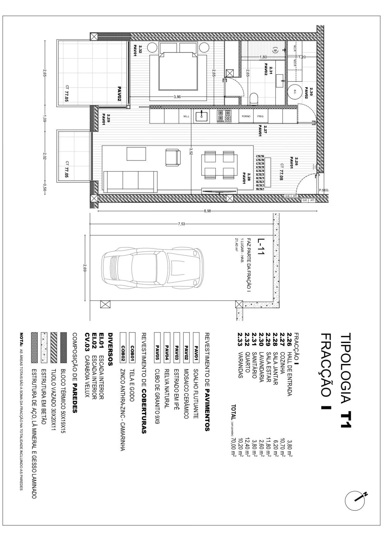 Apartamento T3 para Venda em Pousa Foto 8
