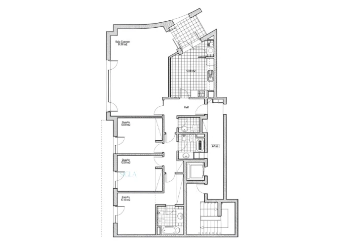 Apartamento T3 para Venda em Canidelo Planta 1