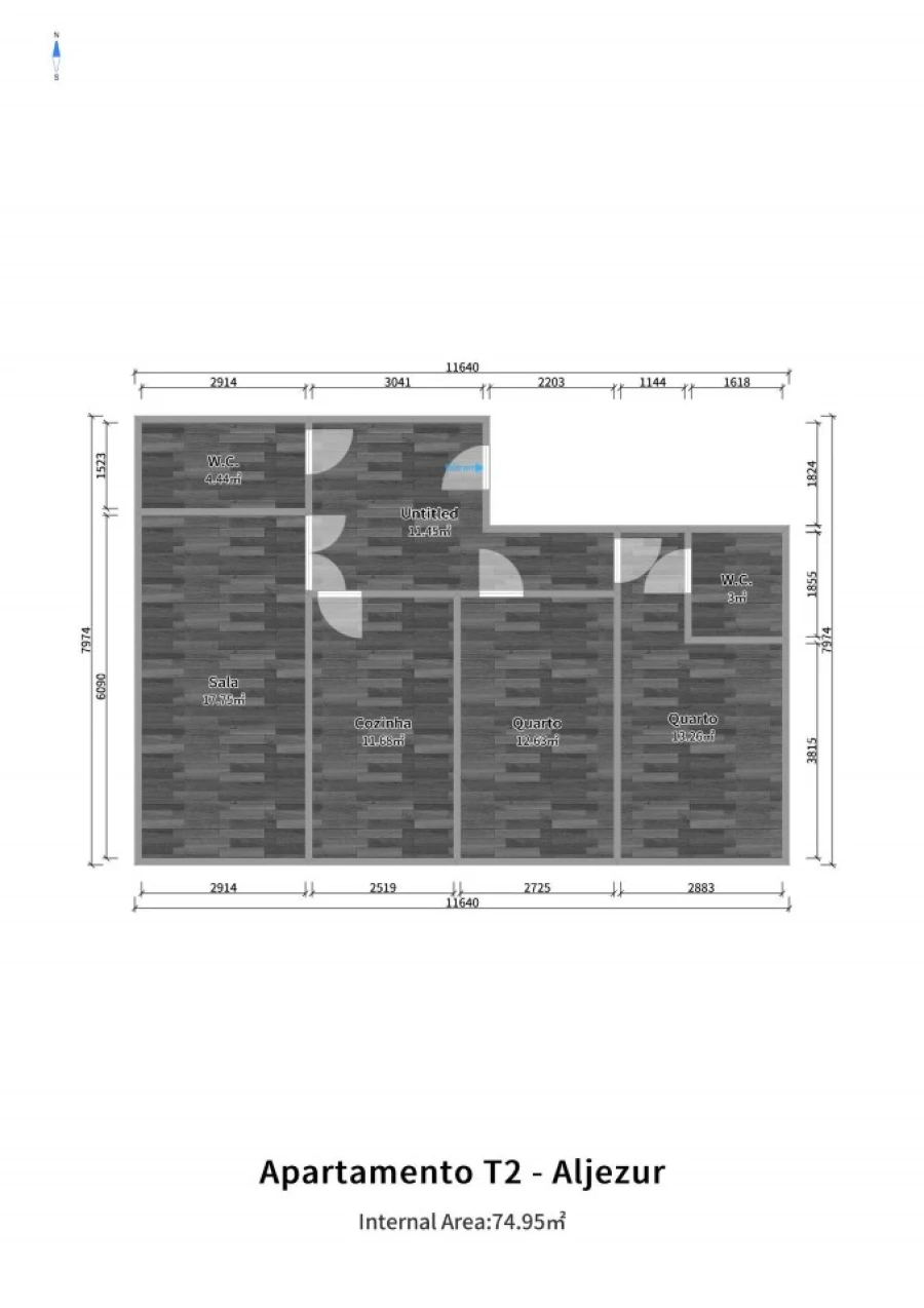 Apartamento T2 para Venda em Aljezur Planta 1