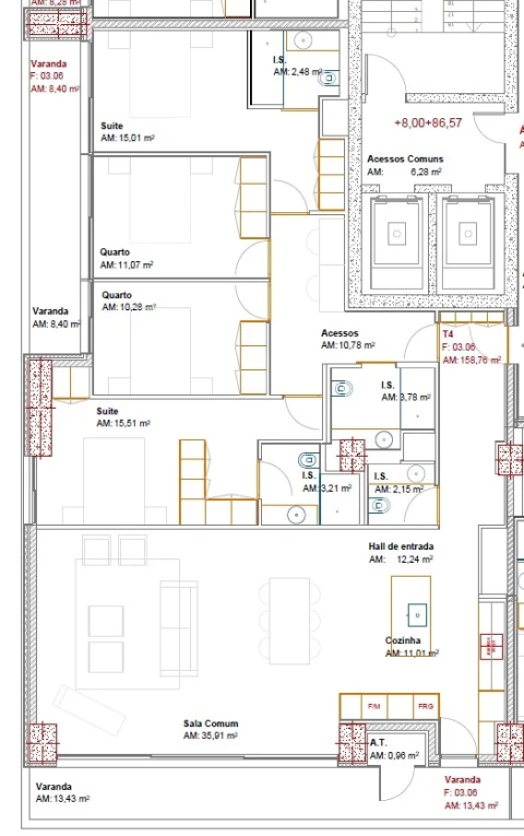 Apartamento T4 para Venda em Ramalde
