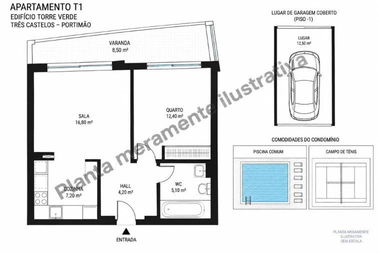Apartamento T1 para Venda em Portimão Planta 1
