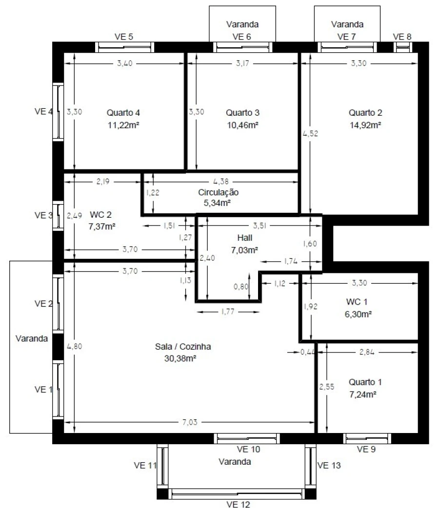 Apartamento T4 para Venda em Santa Maria Maior e Monserrate e Meadela Planta 1