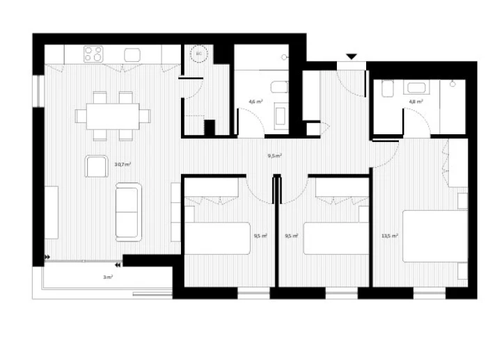 Apartamento T3 para Venda em Rio Tinto Planta 1