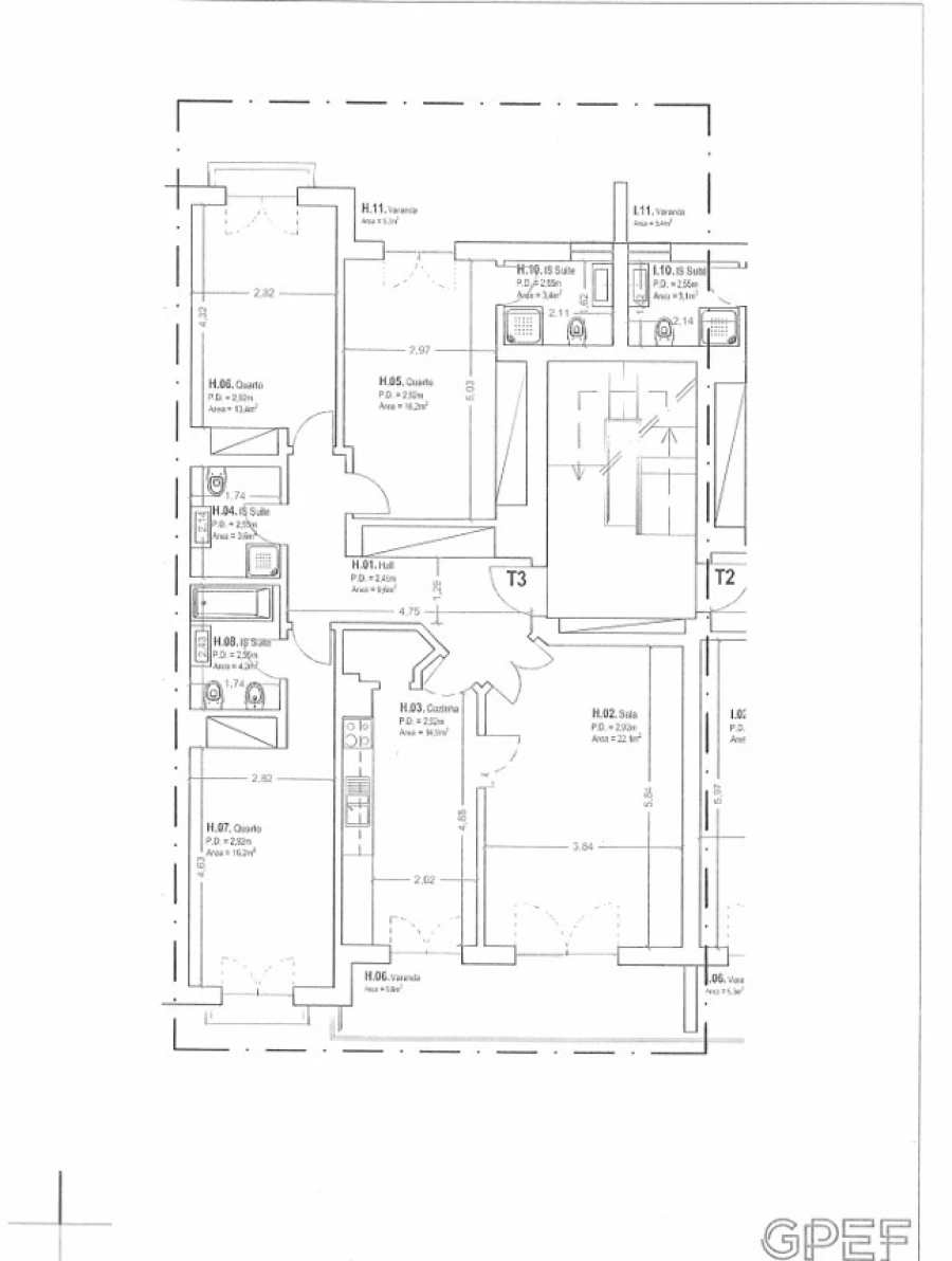 Apartamento T3 para Venda em Santa Barbara de Nexe Planta 1